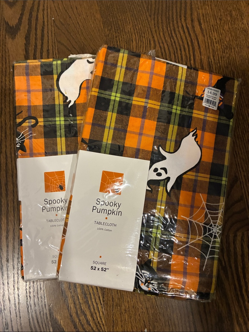 Halloween Plaid Tablecloth - Orange